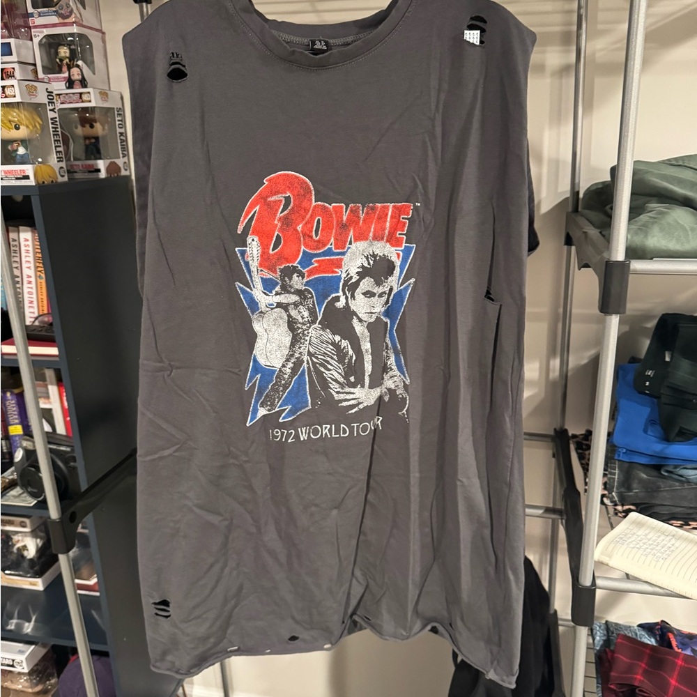 distressed Bowie T-shirt Dress